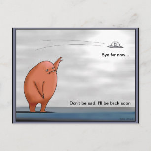 Postal Alien saludando adiós - Postcard