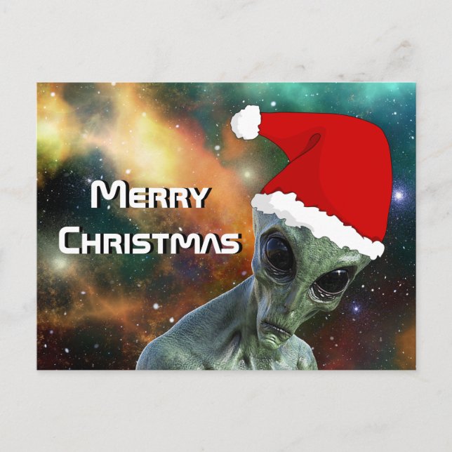 Postal Alien Santa Merry Christmas Personalize (Anverso)