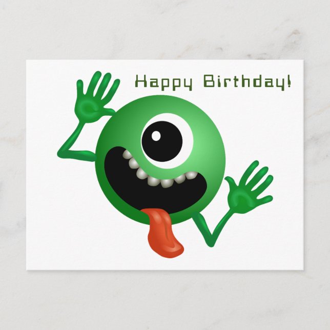 Postal Alien viene a su cumpleaños (Anverso)