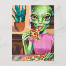 Alienígena en Pizza Comer Rosa