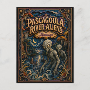Postal Alienígenas del río Pascagoula Leyendas de Mississ