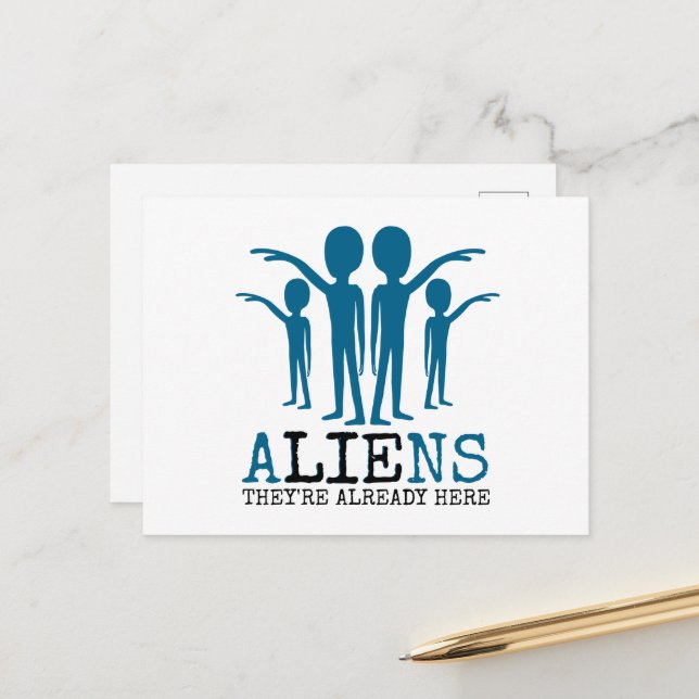 Postal Alienígenas, ya están aquí (Anverso/Reverso In Situ)