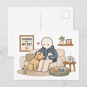 Postal Alimentado Por Mi Mascota Divertida Meme Para Aman