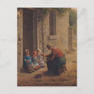 Postal Alimentando a los jóvenes, 1850