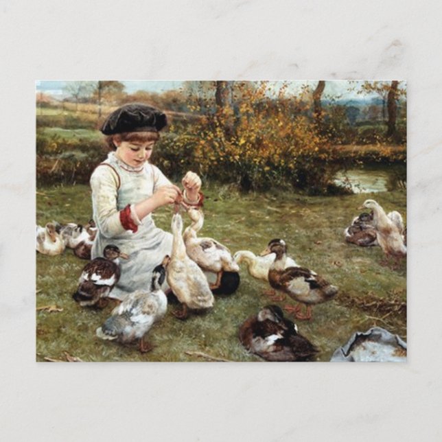 Postal Alimentando a los patos (Anverso)