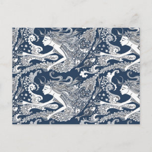 Postal Alimentando a los peces