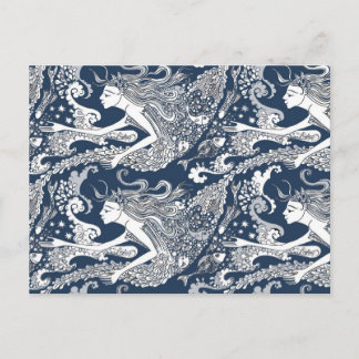 Postal Alimentando a los peces