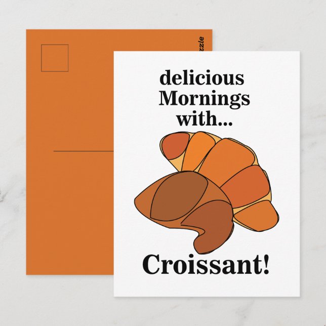 Postal Alimento para desayunar Croissant (Anverso / Reverso)