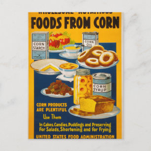 Postal Alimentos abundantes - nutritivos del maíz