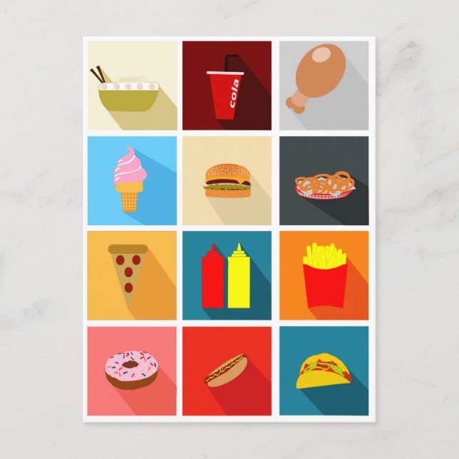 Postal Alimentos de preparación rápida de la diversión (Anverso)