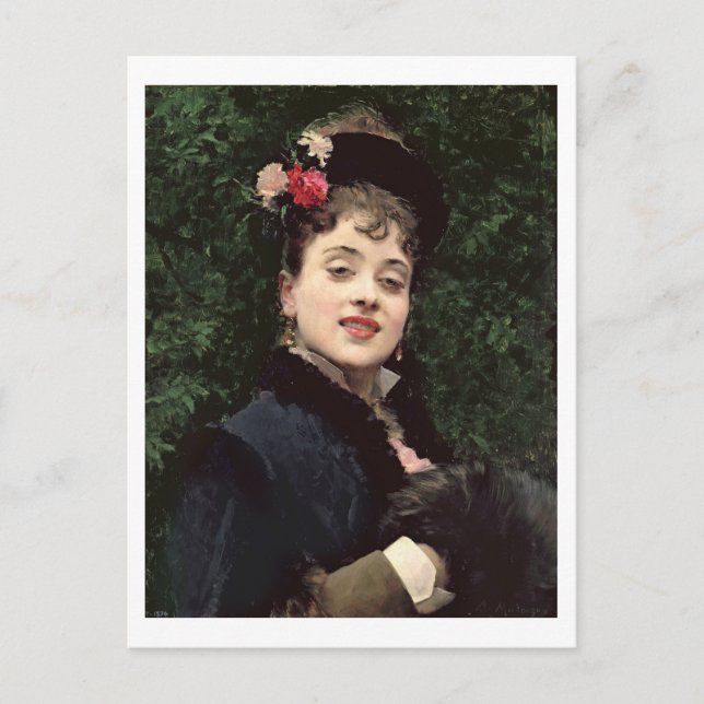 Postal Aline Masson, el modelo del artista (aceite en el  (Anverso)