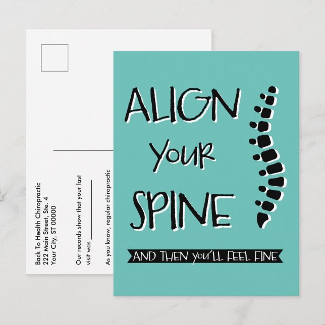 Postal Alinee su columna vertebral y luego se sienta bien (Anverso / Reverso)