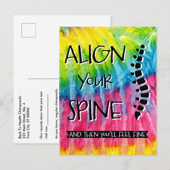 Postal Alinee su espina dorsal y luego se sienta bien (Anverso / Reverso)