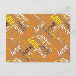 Postal Alive Naranja Gallery Love Words Art