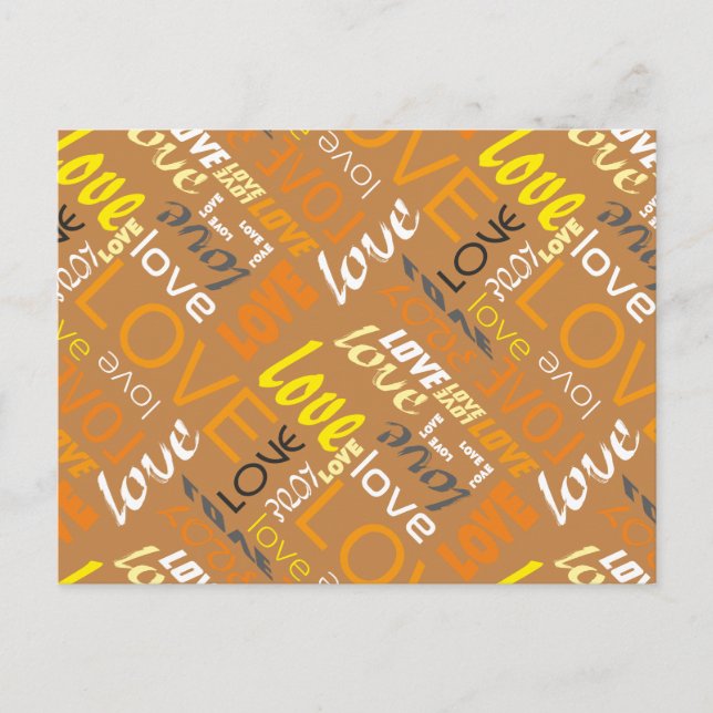 Postal Alive Naranja Gallery Love Words Art (Anverso)