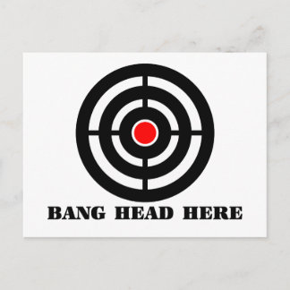 Postal Alivio del estrés ergonómico: Bang Head Aquí