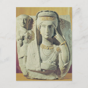 Postal Alivio funerario con una figura femenina