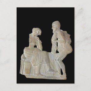 Postal Alivio que representa Odiseo y Penélope