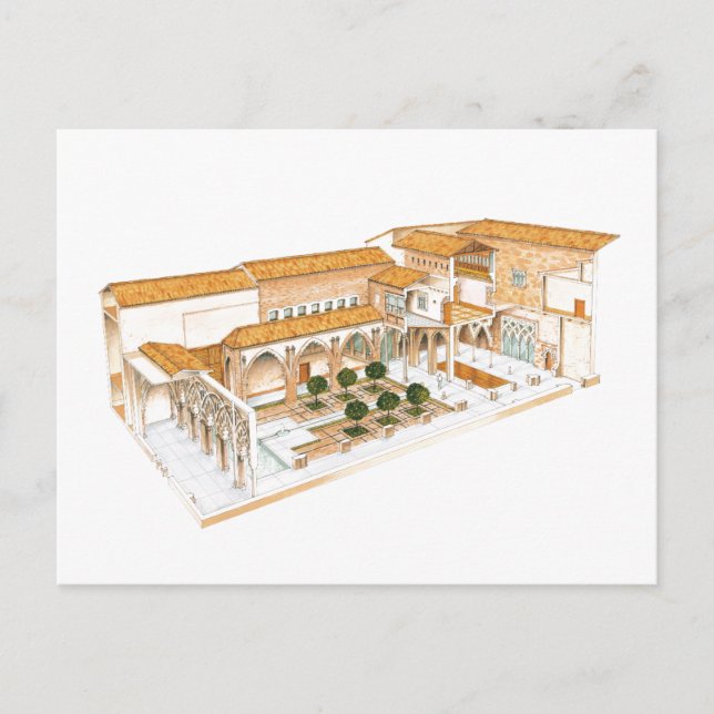 Postal Aljafería. Zaragoza España. Palacio Islámico. (Anverso)