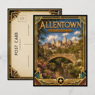 Postal Allentown Pennsylvania Arte Deco Vintage Edad de O