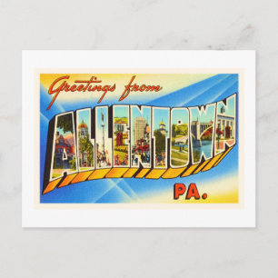 Postal Allentown Pennsylvania PA Vintage Travel Souvenir
