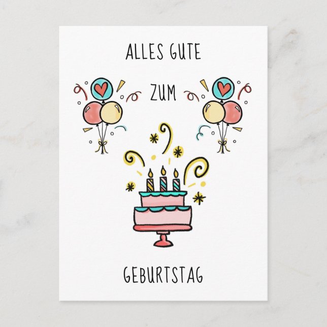 Postal Alles Gute zum Geburtstag (Anverso)