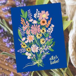 Postal Alles Liebe Wildblumen süß Gouache Glückwunsch