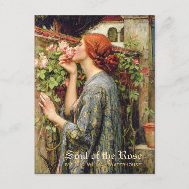 Postal Alma acuática de la Rosa CC0738 pre-Raphaelite (Anverso)