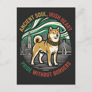 Postal Alma Antigua Corazón Irlandés Shiba
