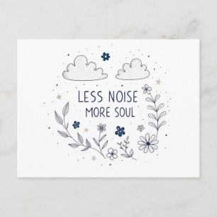 Postal Alma Floral Caprichosa Cita Arte de Línea