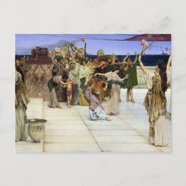 Postal Alma-Tadema |A Dedicación a Baco (Anverso)