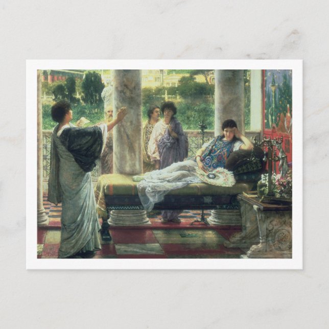 Postal Alma-Tadema | Catullus leyendo sus poemas (Anverso)