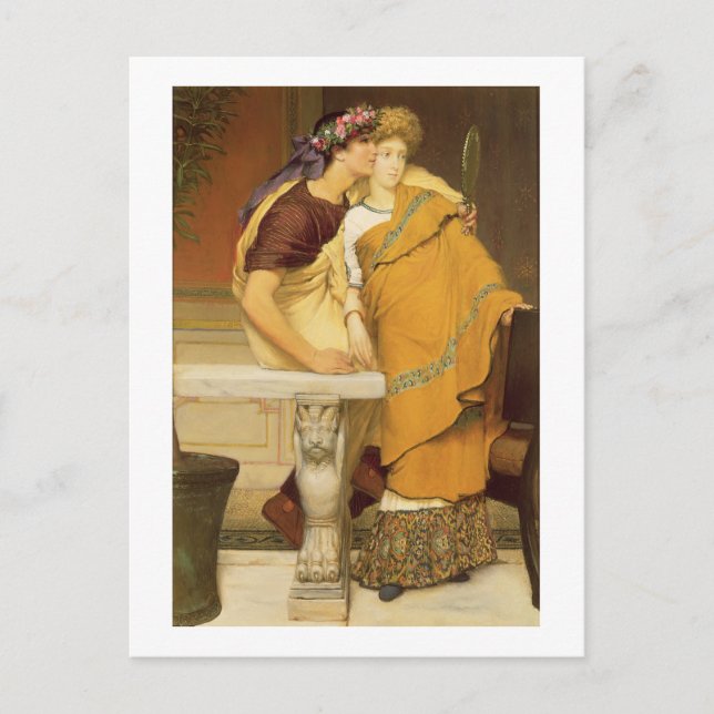 Postal Alma-Tadema | El espejo, 1868 (Anverso)