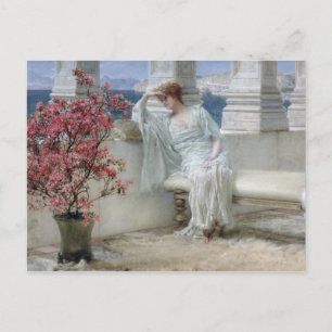 Postal Alma-Tadema   Sus ojos están con sus pensamientos?