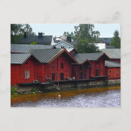 Postal Almacenes rojos en Porvoo, Finlandia