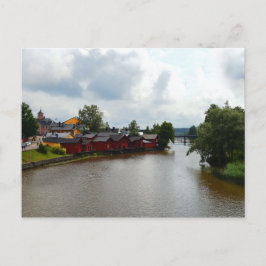 Postal Almacenes rojos en Porvoo, Finlandia