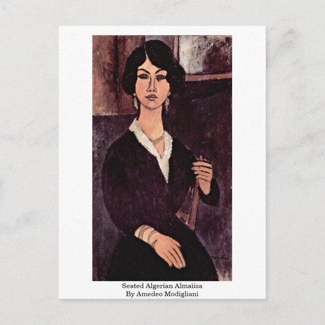 Postal Almaiisa Argelina Sentada Por Amedeo Modigliani (Anverso)