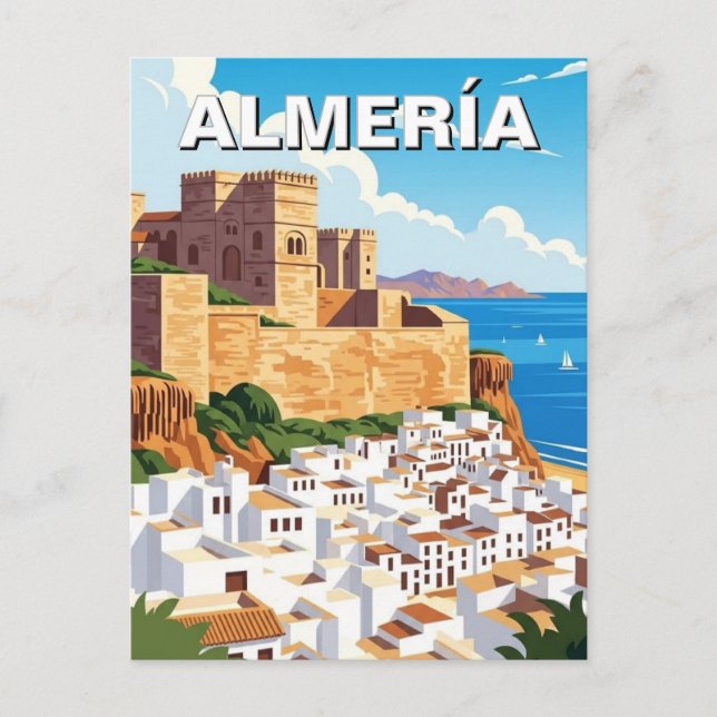 Postal Almeria España Alcazabar Viaje (Anverso)
