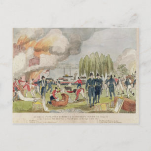 Postal Almirante Quema de Cockburn y saqueo