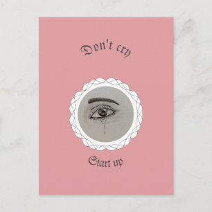 Postal Almohada de lanzamiento de ojo lloroso