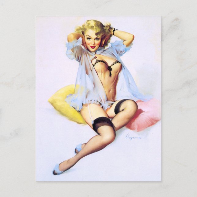 Postal Almohadas Pin Up (Anverso)
