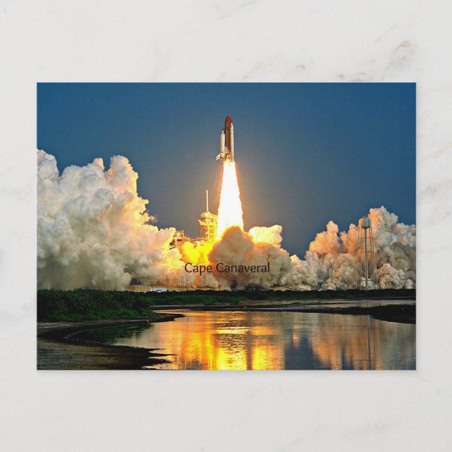 Postal Almohadilla de lanzamiento de Cabo Canaveral etiqu (Anverso)