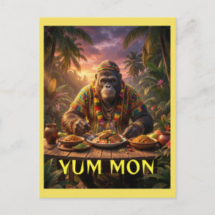 Postal almuerzo sasquatch jamaicano etiqueta Yum mon