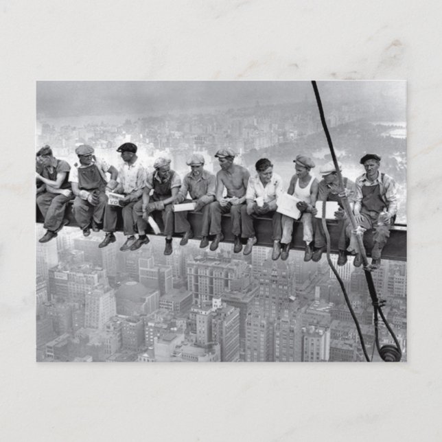 Postal Almuerzo Sobre Un Rascacielos (Anverso)