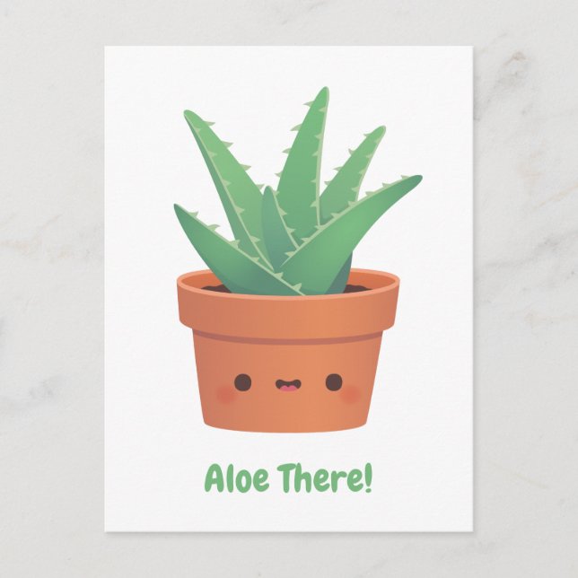 Postal Aloe Ahí, Aloe Vera Plant Greeting (Anverso)