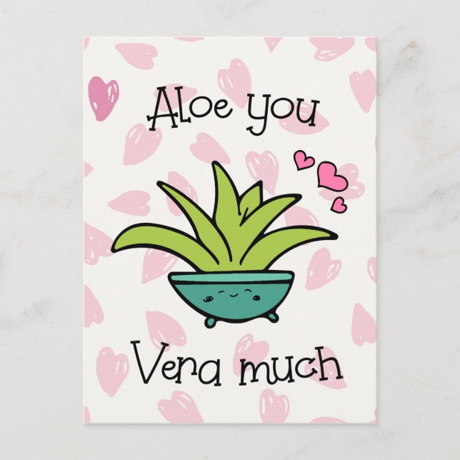 Postal Aloe Vera Mucho Amor (Anverso)