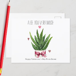 Postal Aloe You Vera Many Pun Classroom Valentine