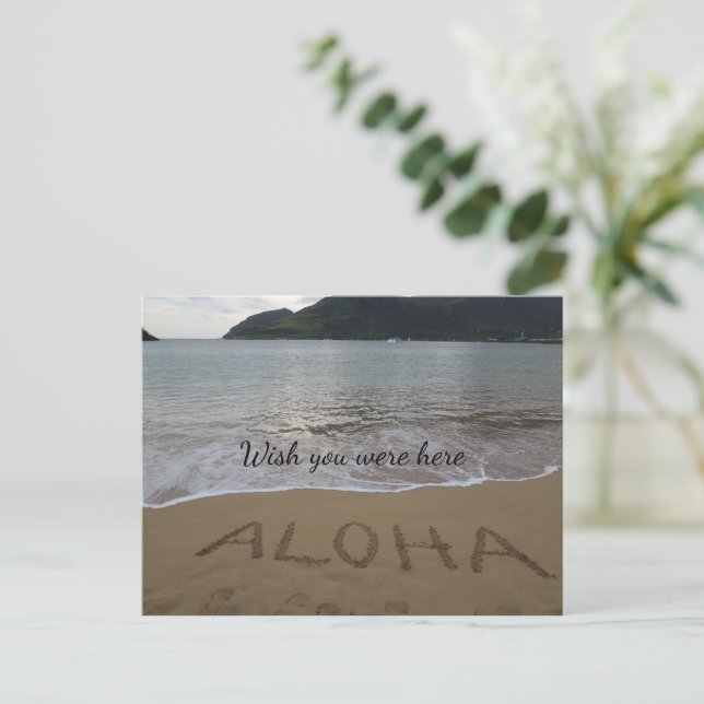 Postal Aloha Beach Kauai Hawaii Ocean (Anverso de pie)