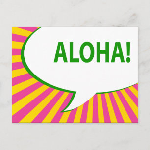 Postal ¡aloha! : burbuja del discurso cómico