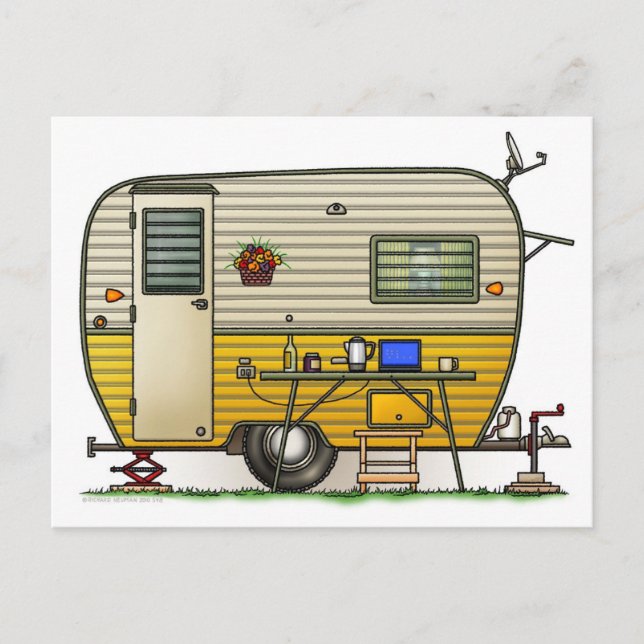 Postal Aloha Camper Trailer (Anverso)